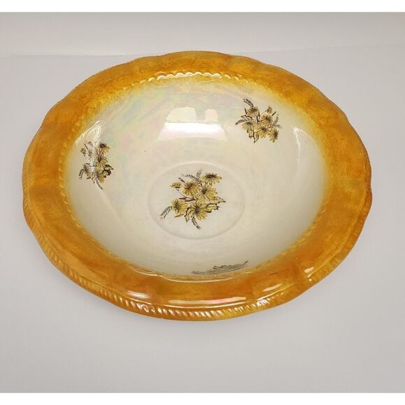 Vintage Ceramic Yellow Floral 12.5" Bowl - Picture 1 of 9